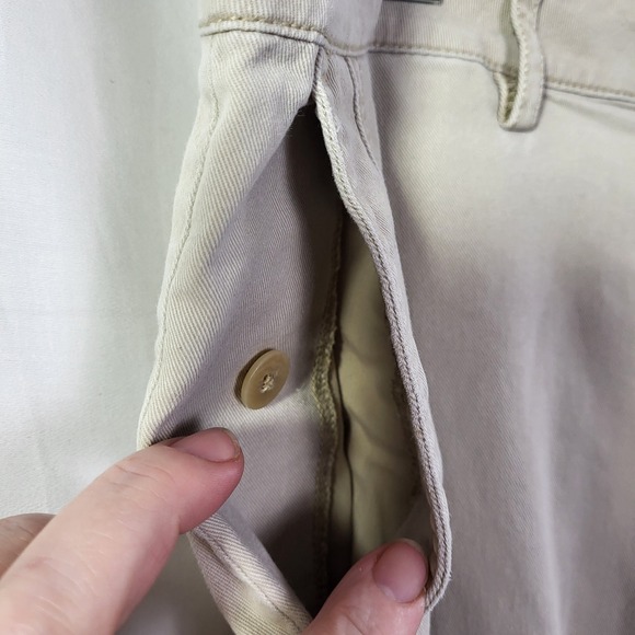 J. Jill Women Chino Pants Size 14 Tan Khaki Straight Leg Stretch Cotton Trousers - Picture 2 of 7